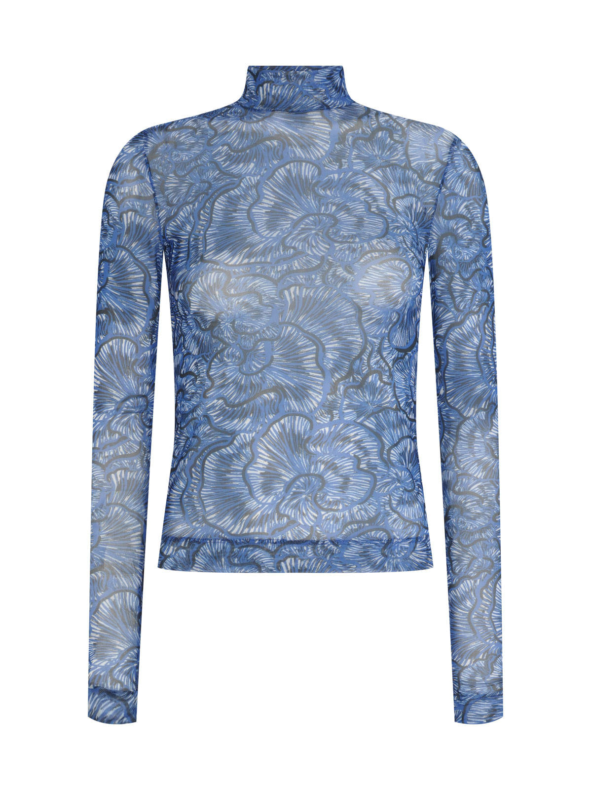 Blusa Tule Mushroom Blue