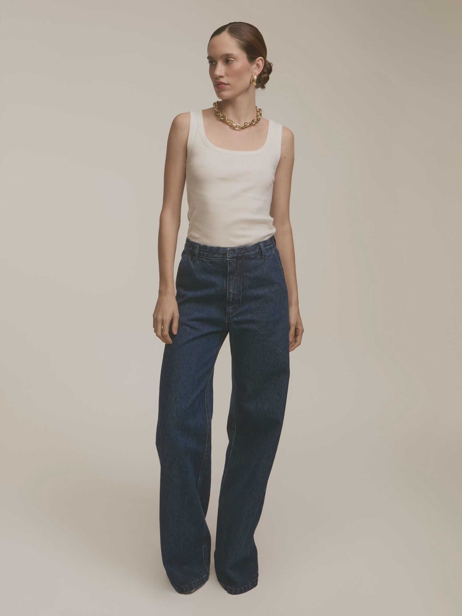 Calça Wide Leg Caroline Denim