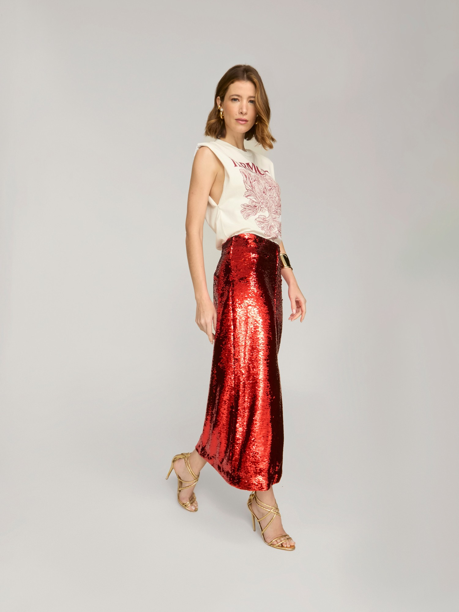 Saia Midi Arya Red Saia Midi Arya Red