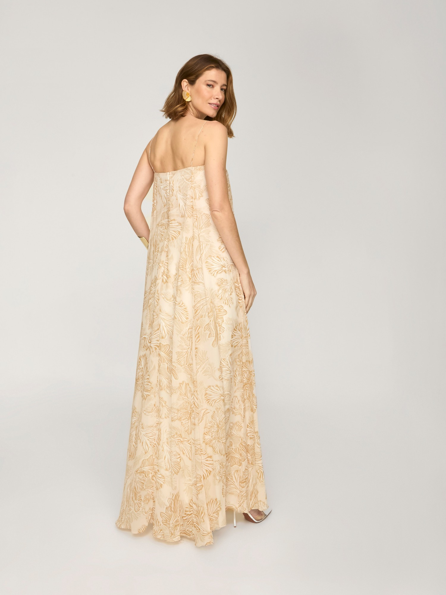 Vestido Longo Mushroom Flower Off