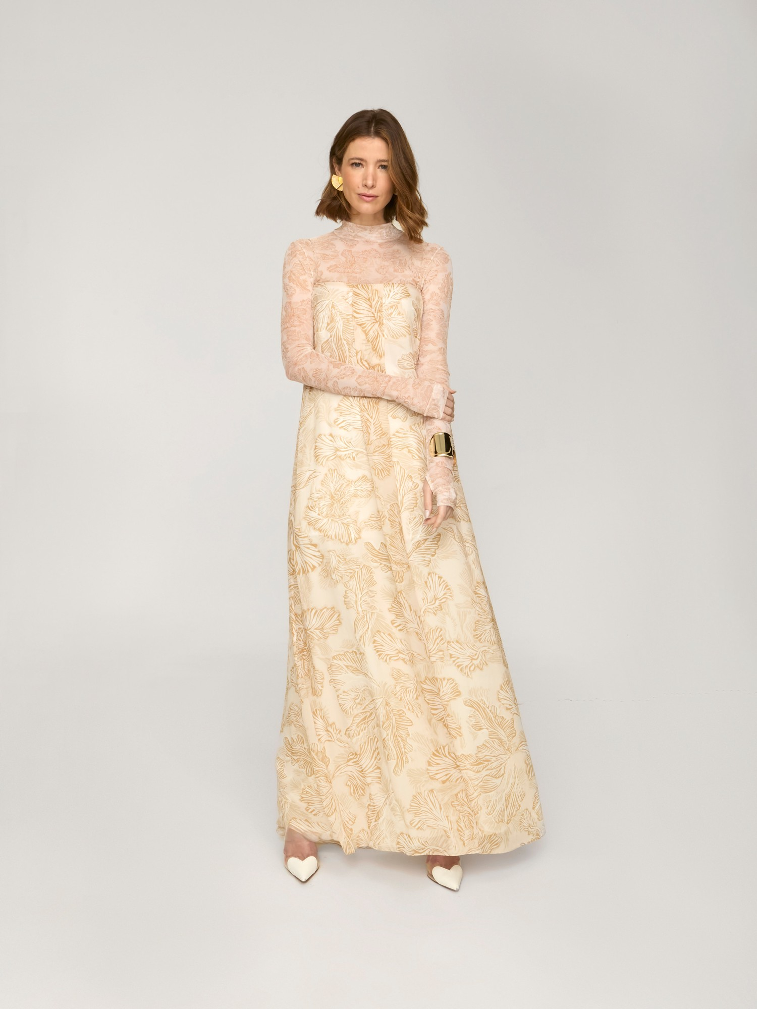 Vestido Longo Mushroom Flower Off