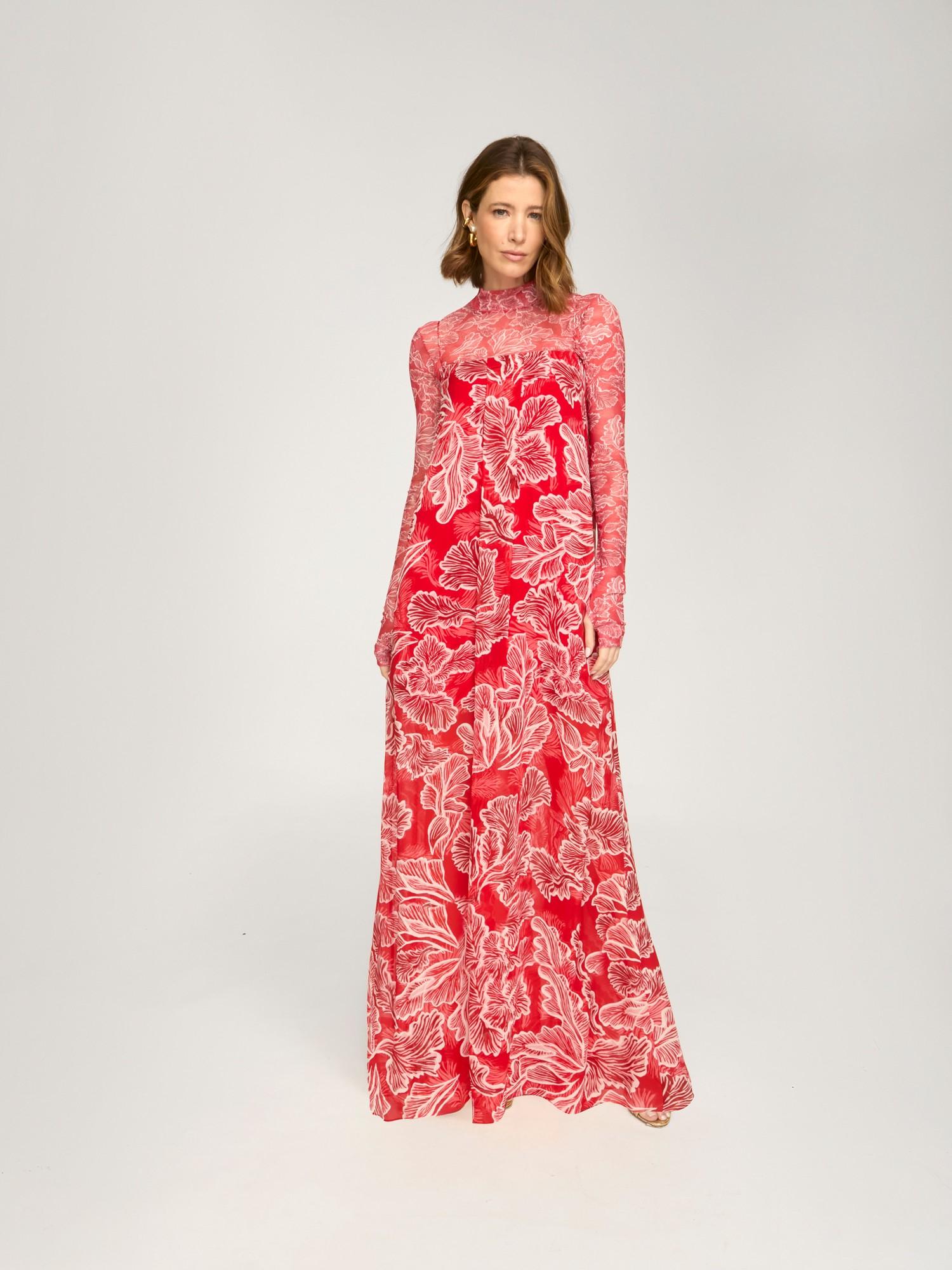 Vestido Longo Mushroom Flower Red Vestido Longo Mushroom Flower Red