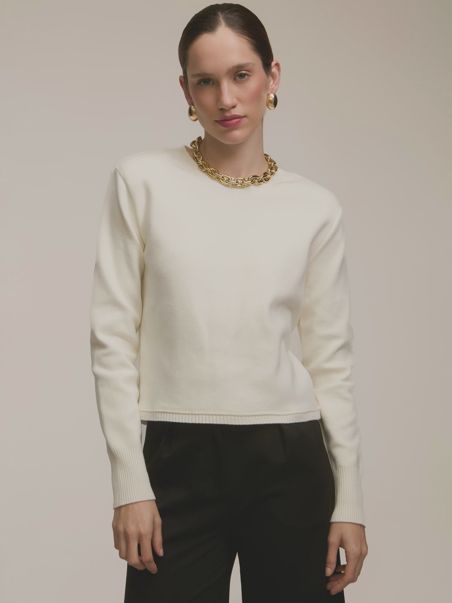 Blusa Tricot NIINI Off White Blusa Tricot NIINI Off White