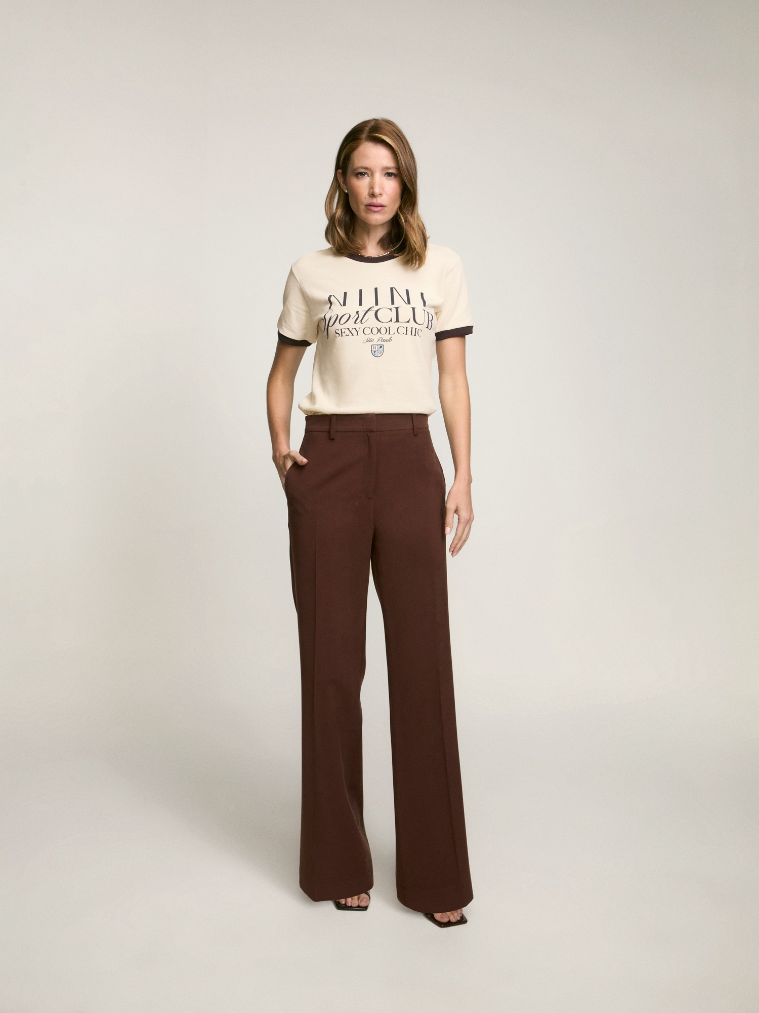 Calça Pantalona Essential Brown