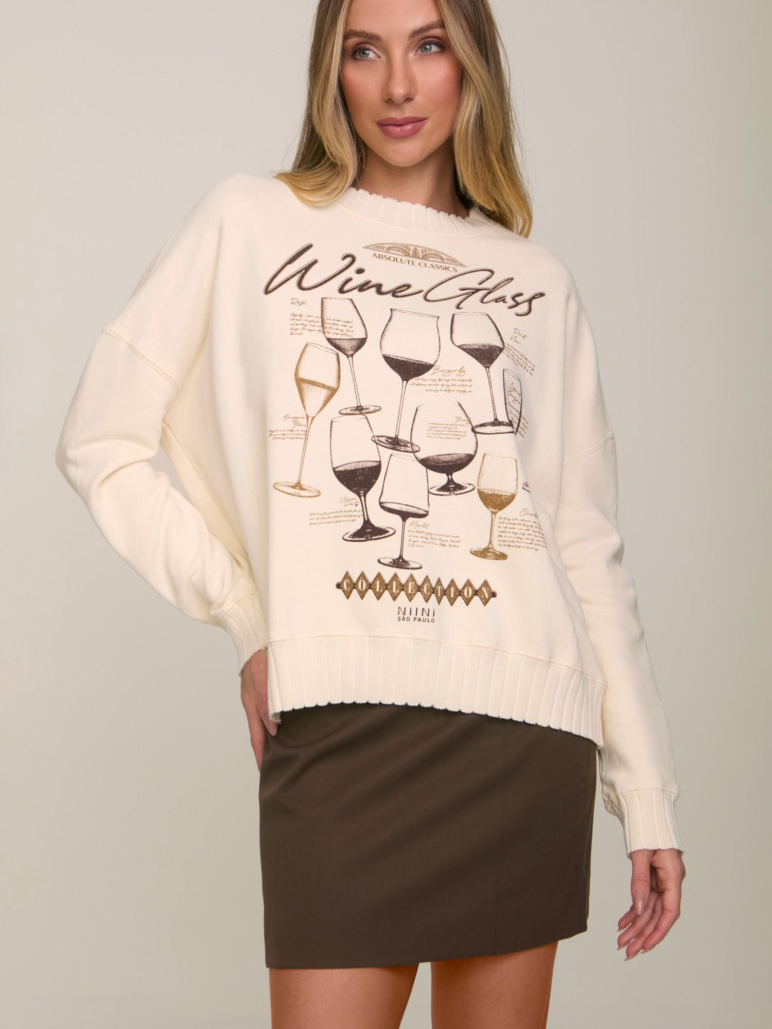 Moletom Wine Glass Off White Moletom Wine Glass Off White