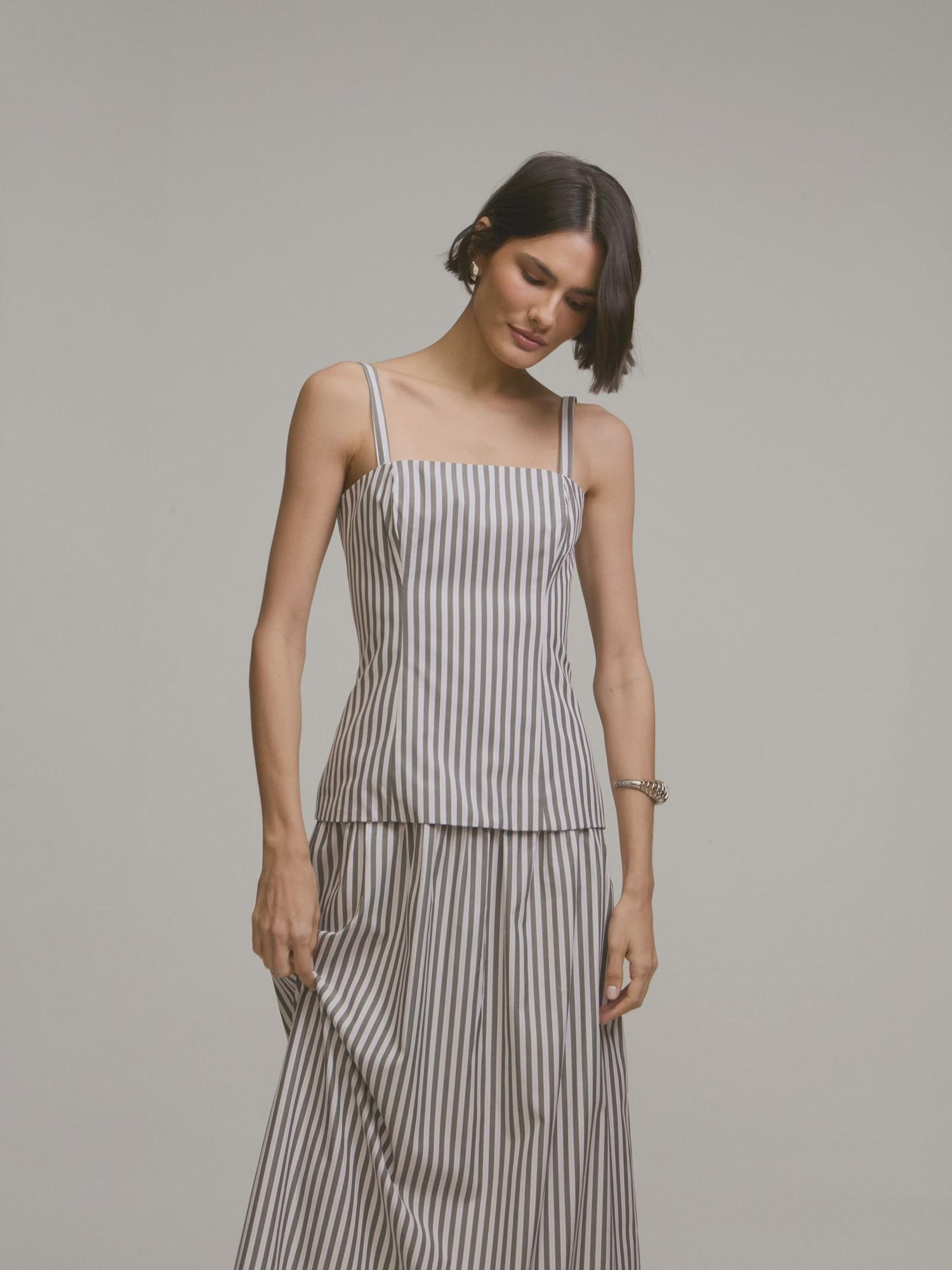 Vestido Mie Listras Moss Vestido Mie Listras Moss
