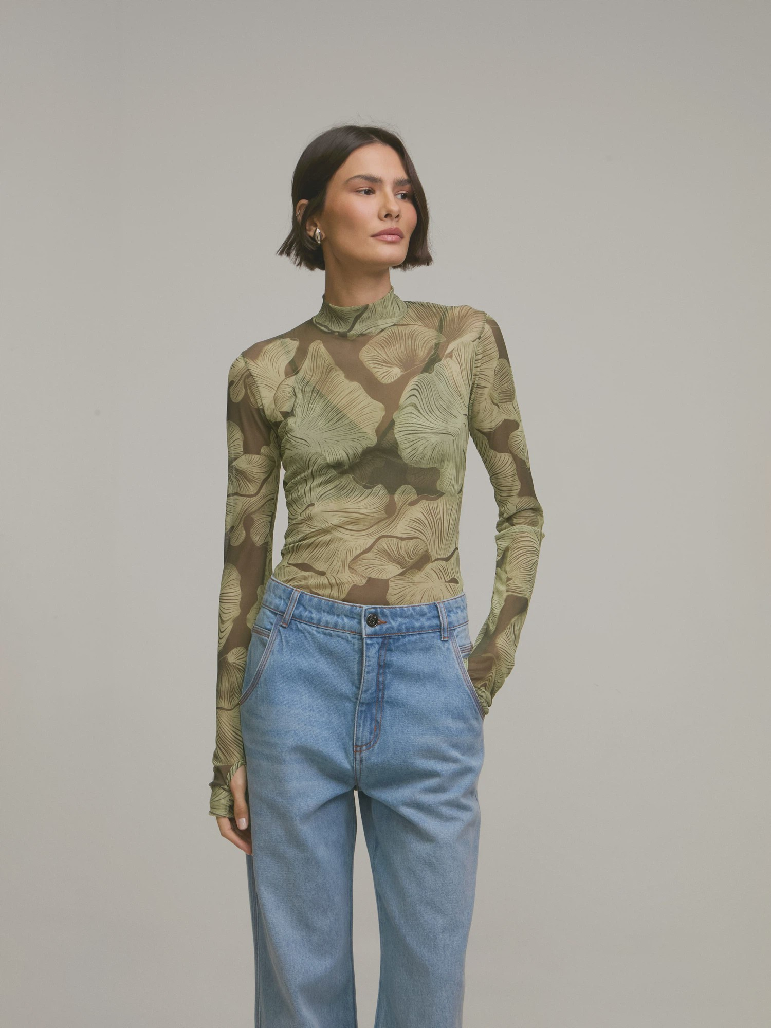 Blusa Tule Mushroom Organic Mint