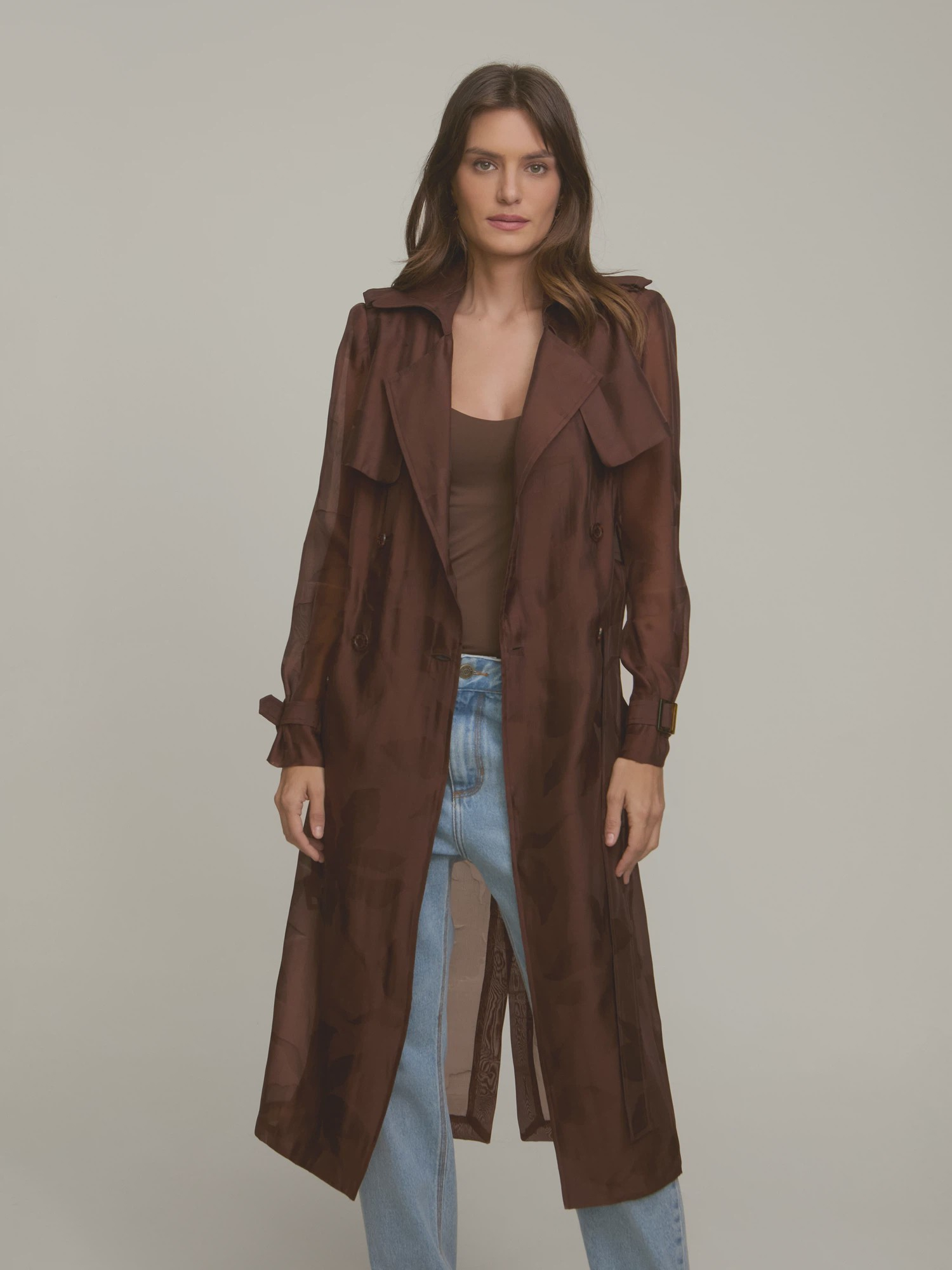 Trench Coat Eli Jacquard Brown