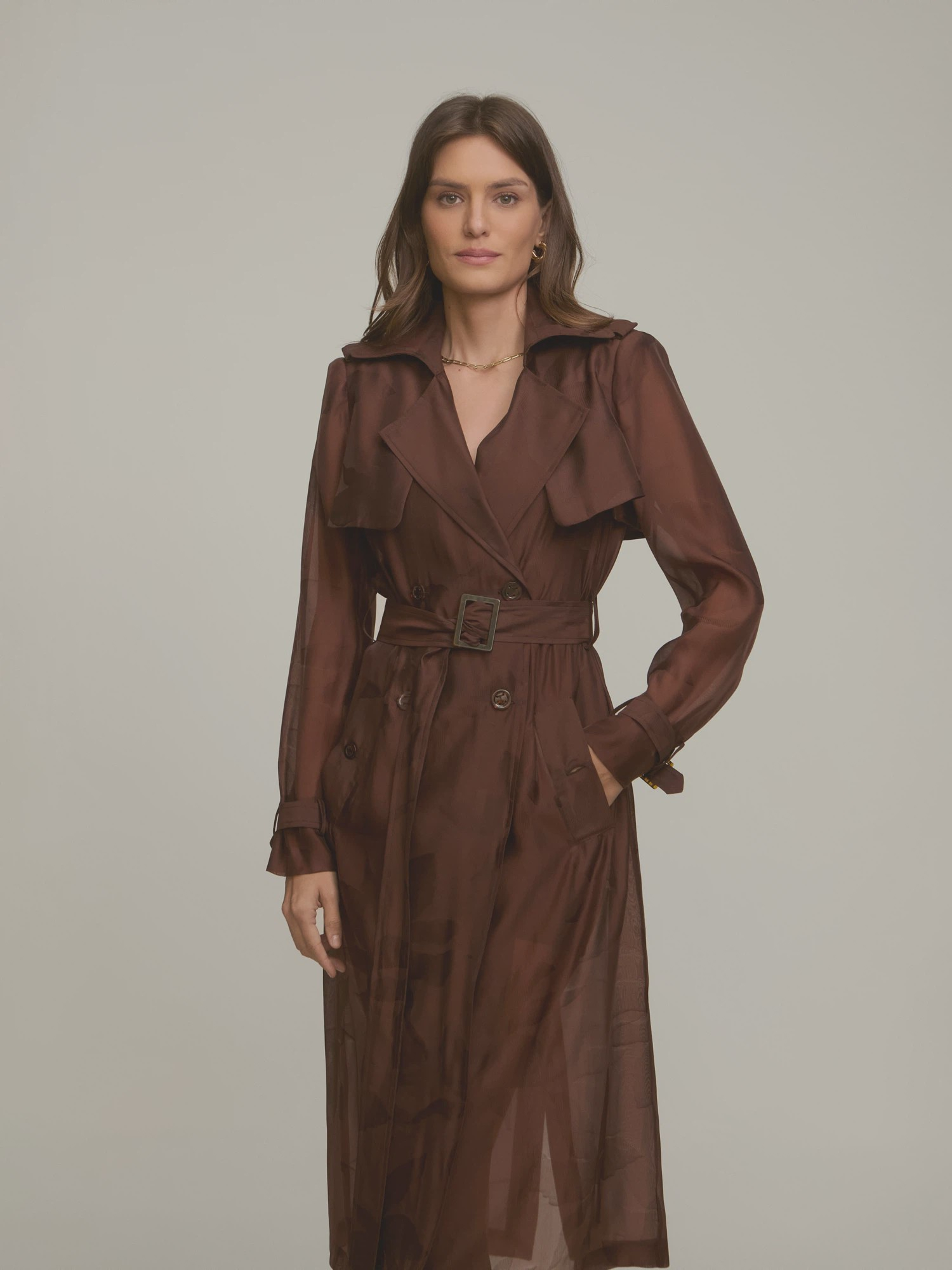 Trench Coat Eli Jacquard Brown