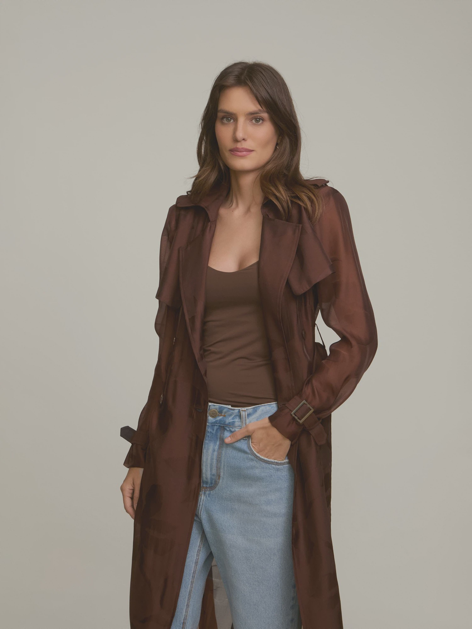 Trench Coat Eli Jacquard Brown