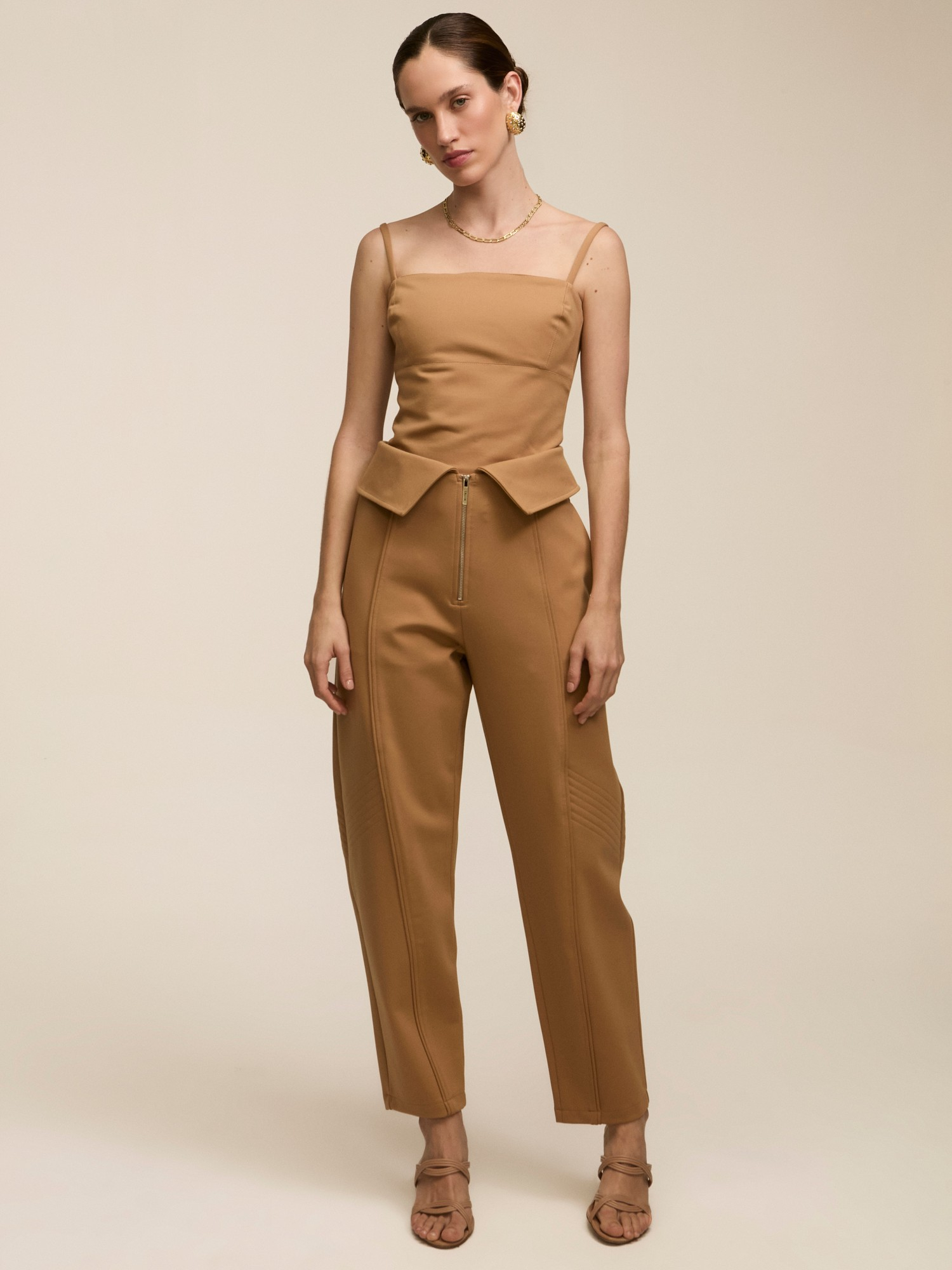 Calça Barrel Lilly Toffee