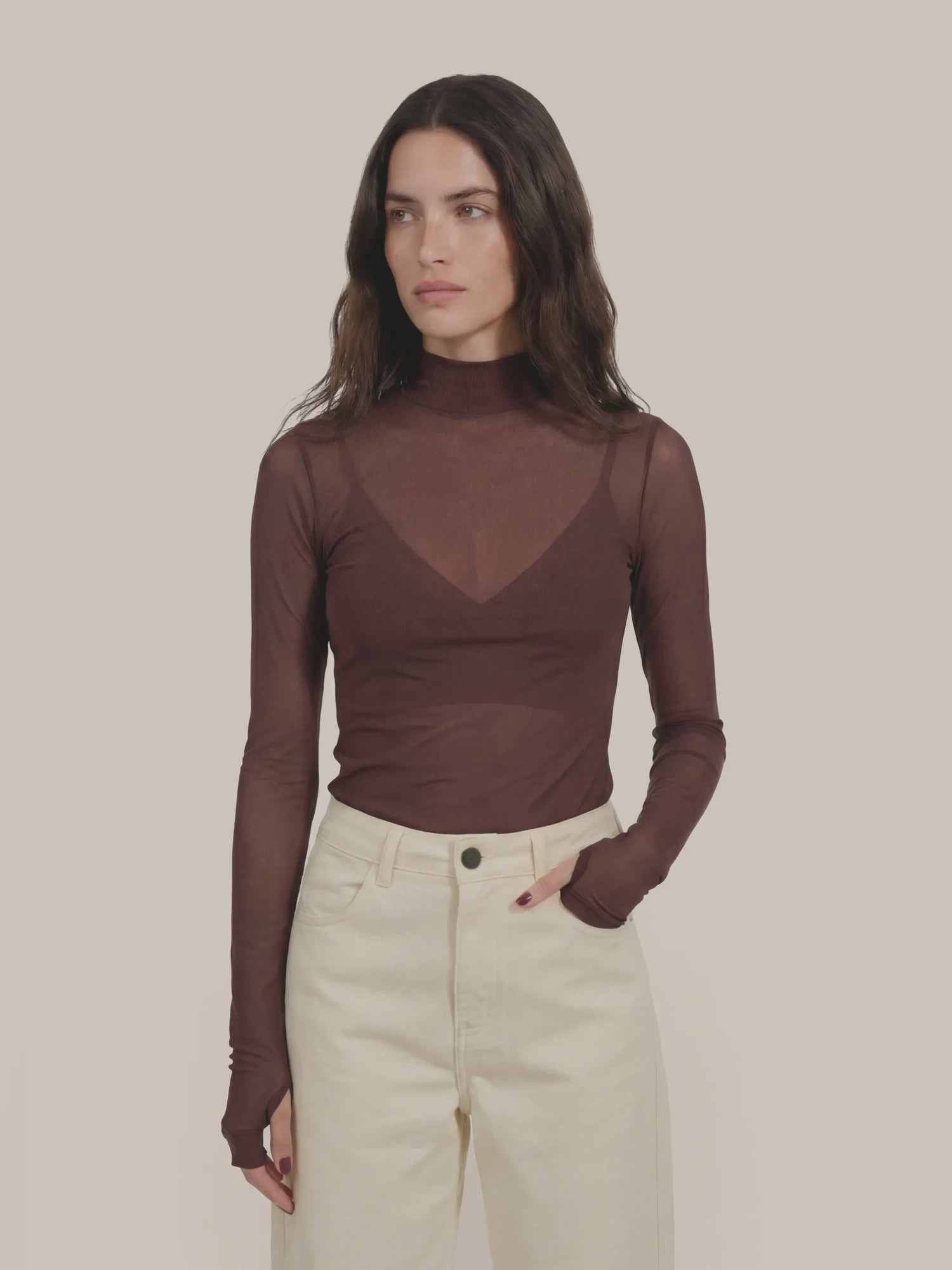 Blusa Tule Cocoa