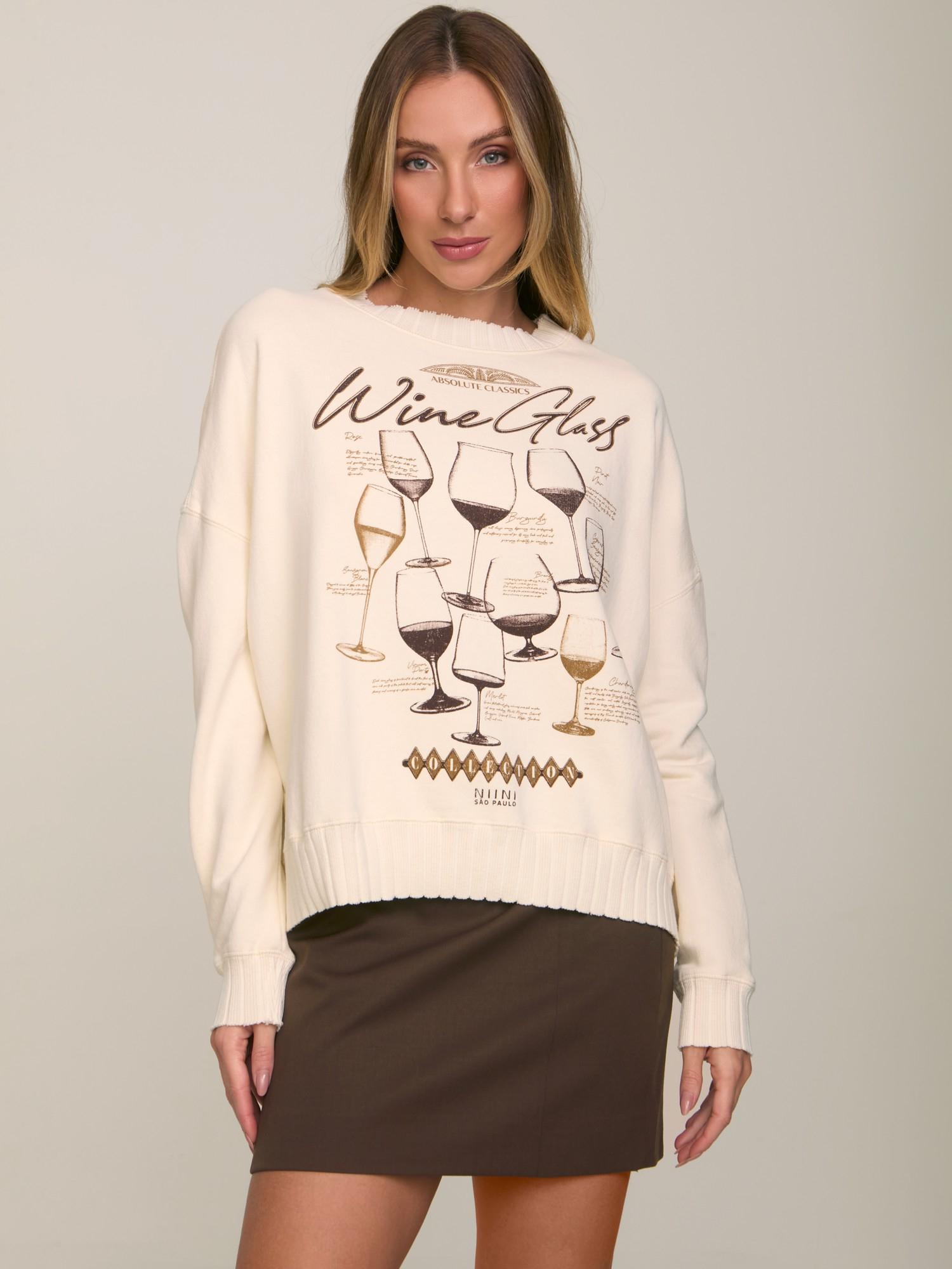 Moletom Wine Glass Off White
