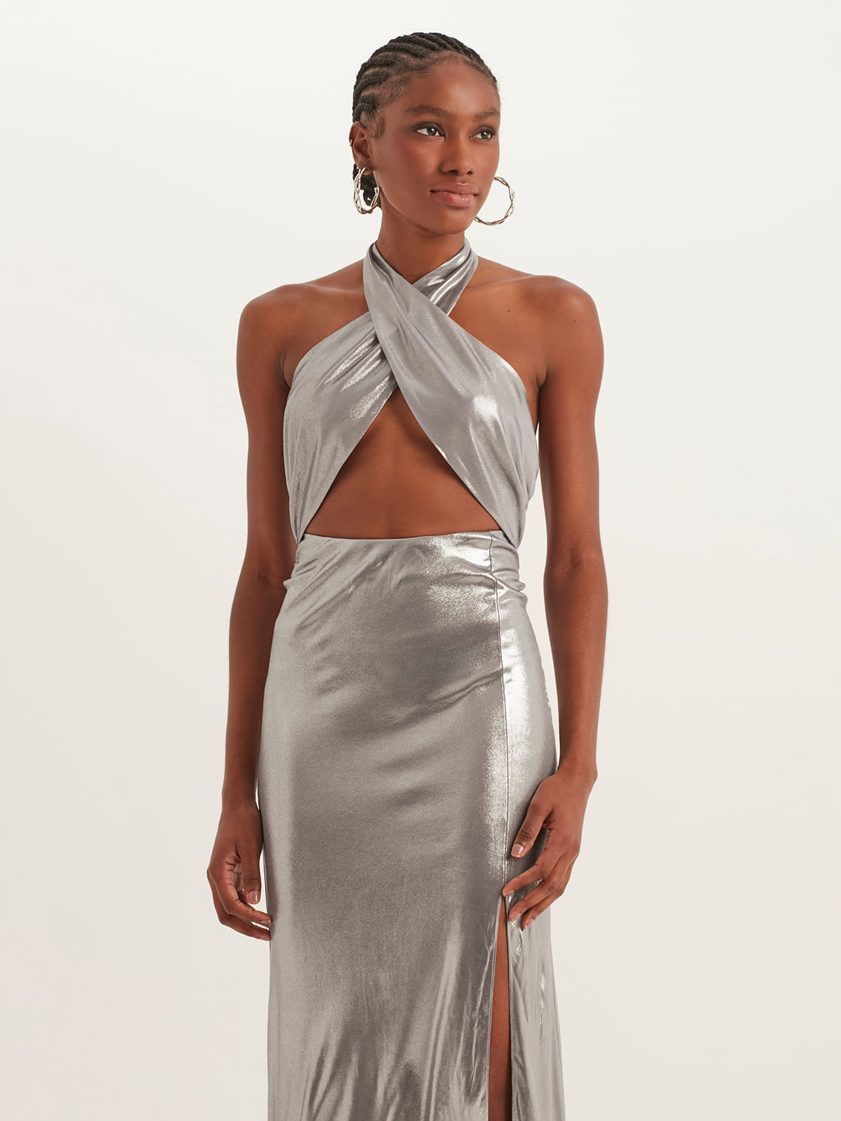 Vestido Longo Malha Silver Vestido Longo Malha Silver