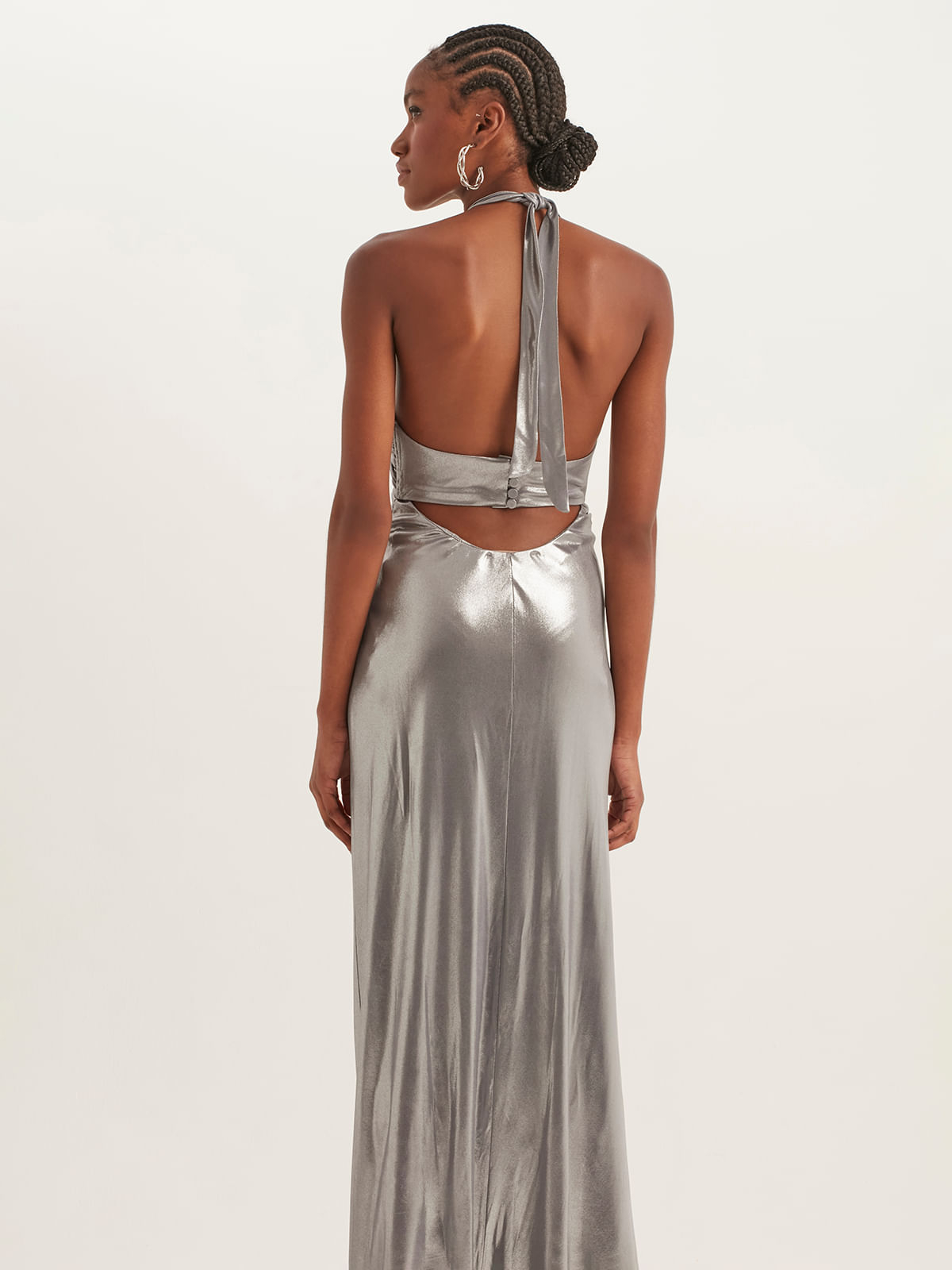 Vestido Longo Malha Silver Vestido Longo Malha Silver