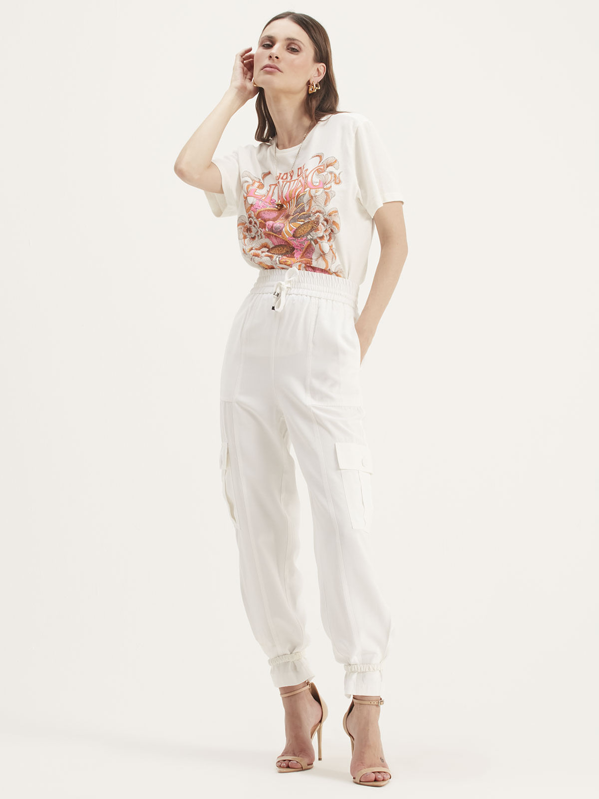 T-Shirt Joy Of Living Off White T-Shirt Joy Of Living Off White