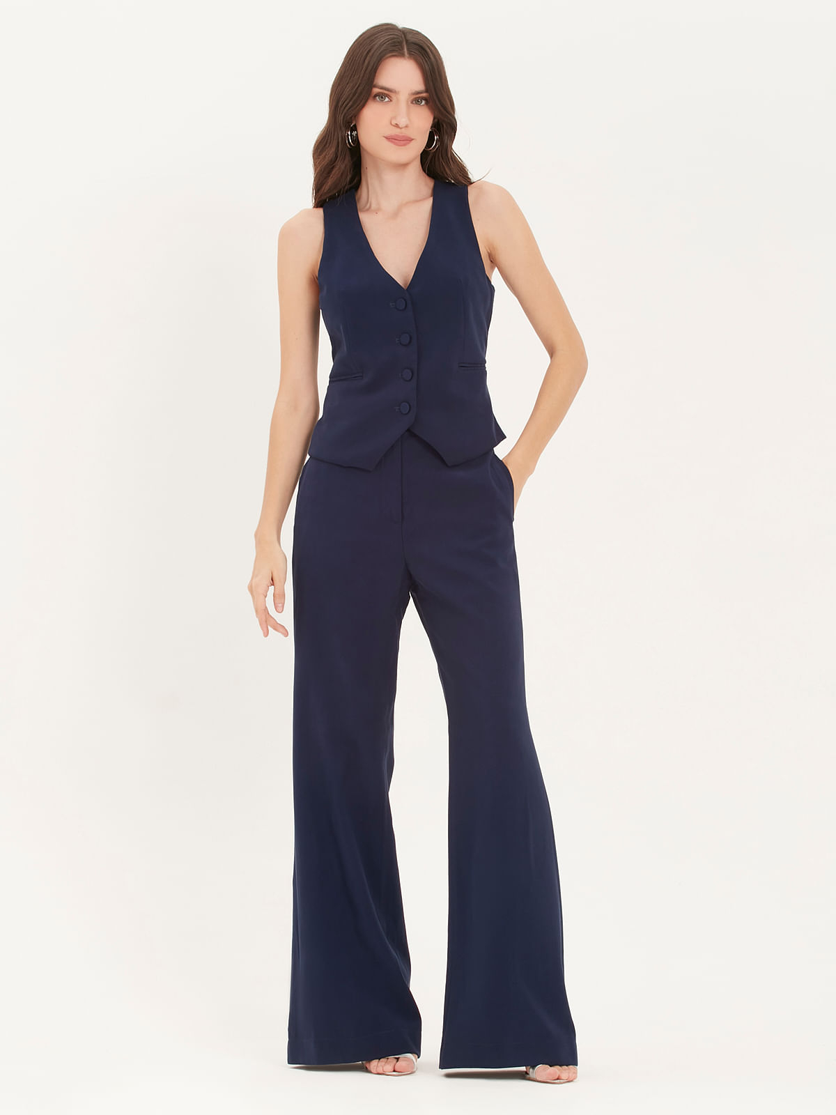 Calça Pantalona Essential Navy