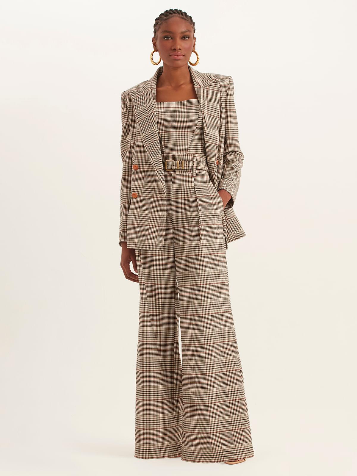 Calça Pantalona Alfaiataria Chess Joana Calça Pantalona Alfaiataria Chess Joana