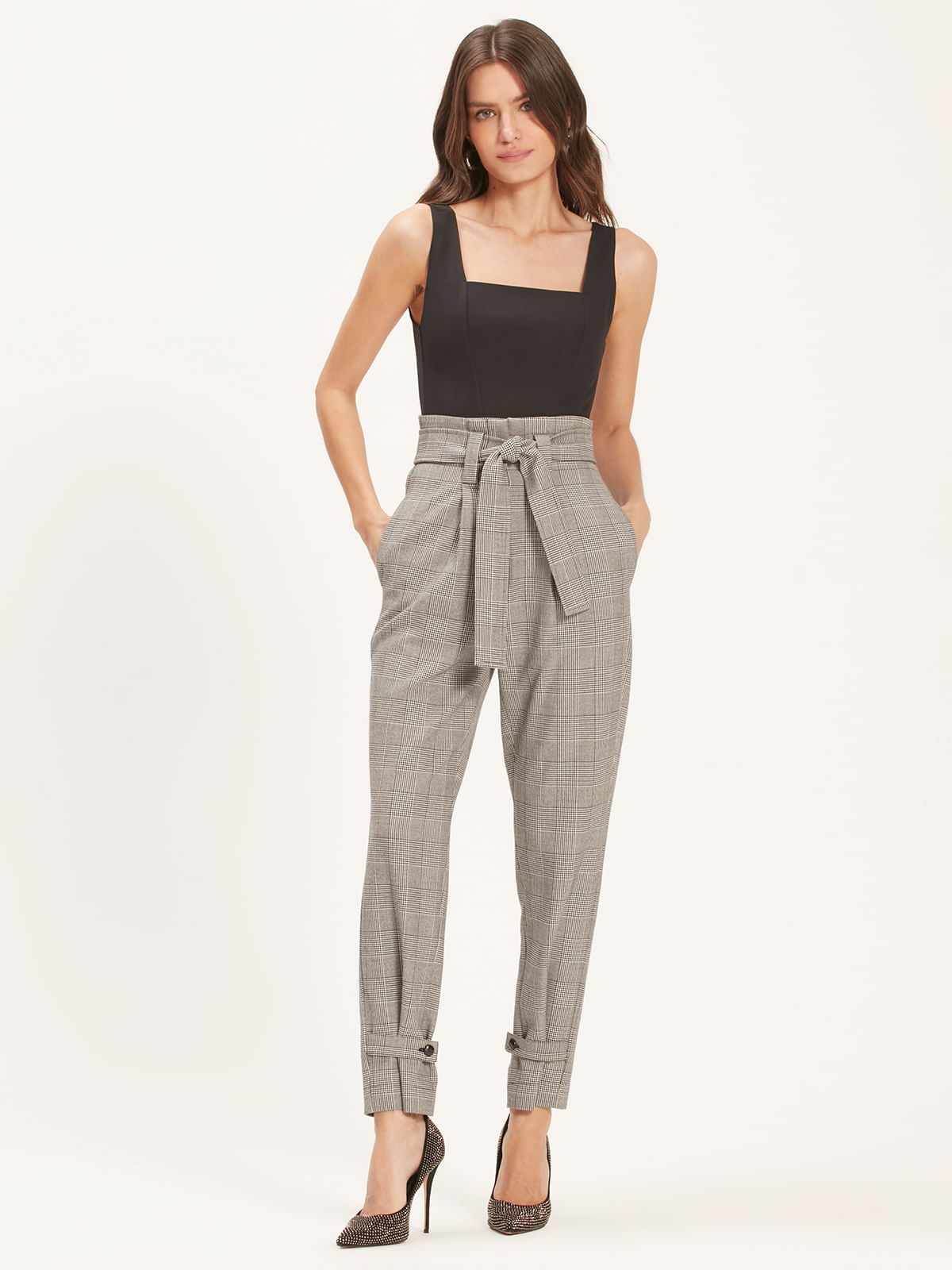 Calça Clochard Roma Xadrez Pied Calça Clochard Roma Xadrez Pied