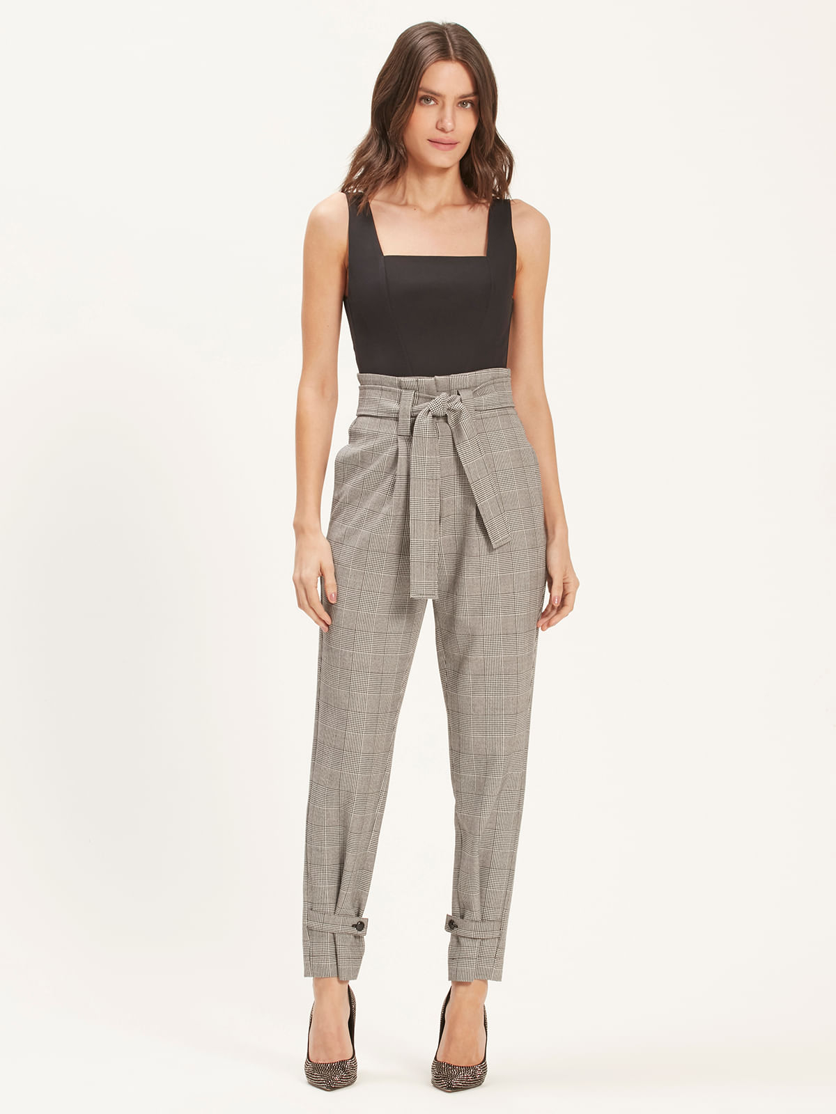 Calça Clochard Roma Xadrez Pied Calça Clochard Roma Xadrez Pied