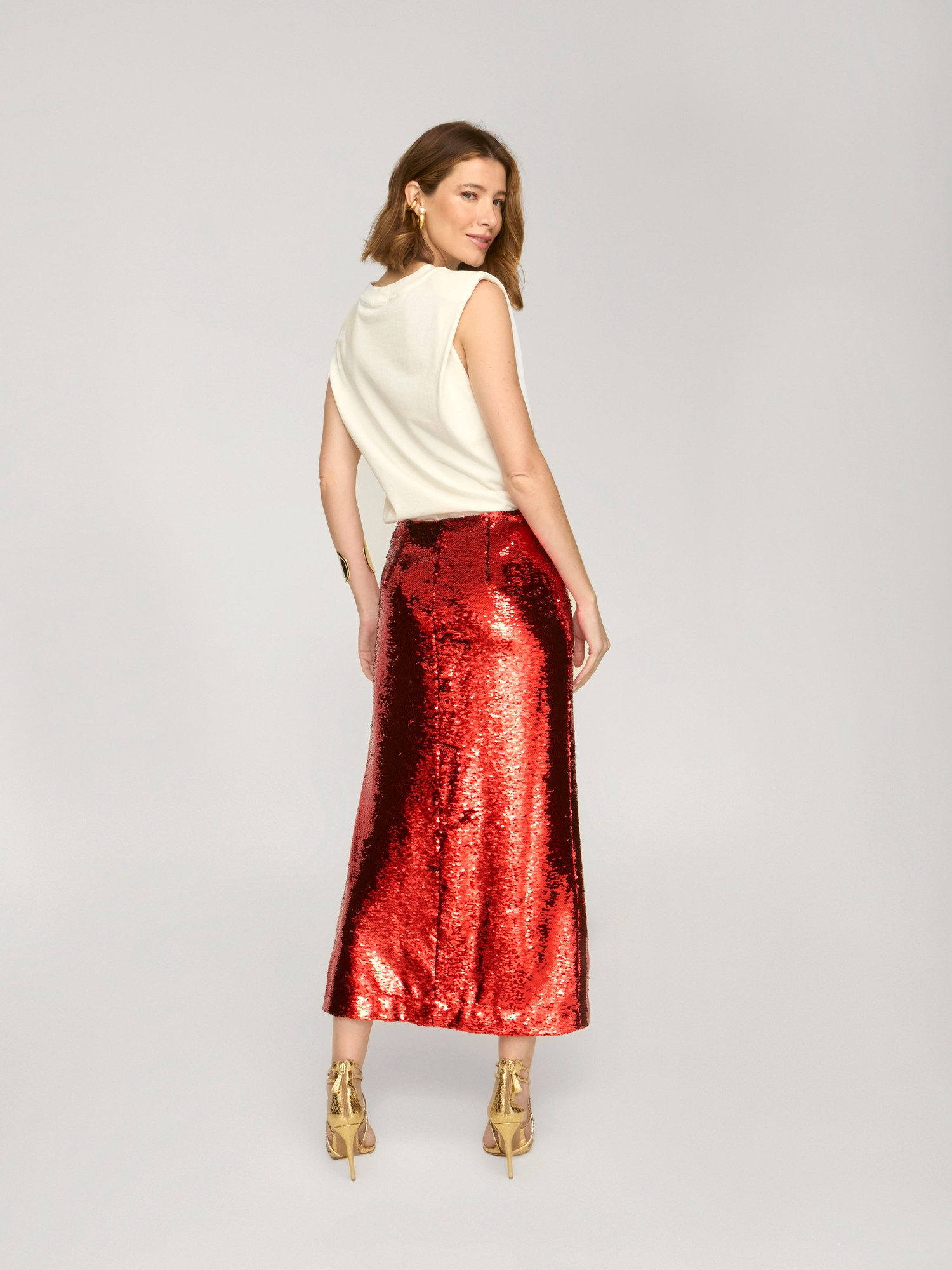Saia Midi Arya Red Saia Midi Arya Red