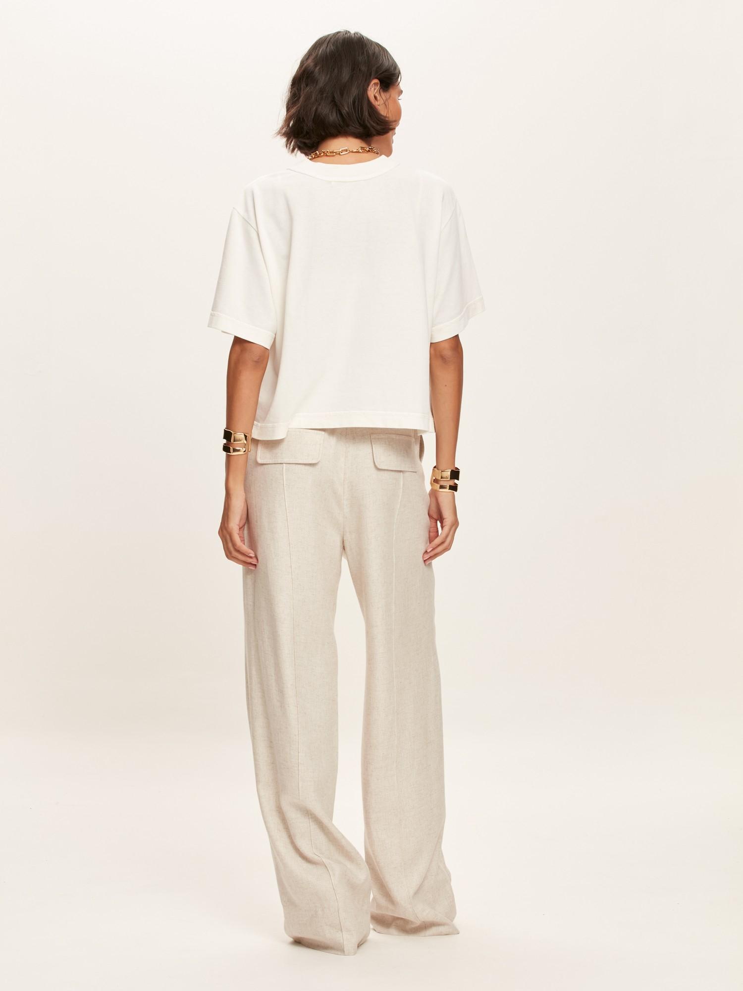 Calça Reta Camille Natural Calça Reta Camille Natural