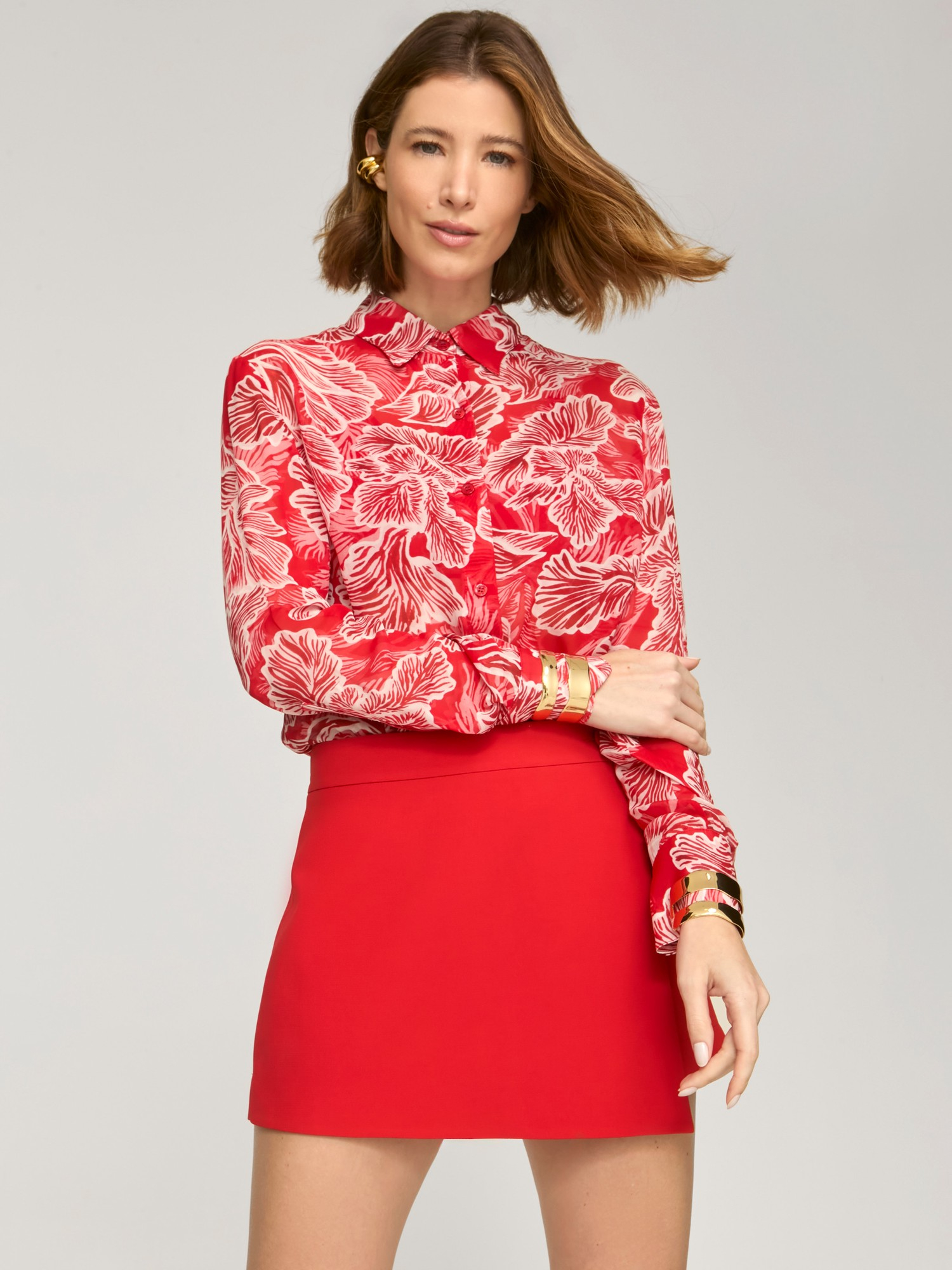 Camisa Mushroom Flower Red