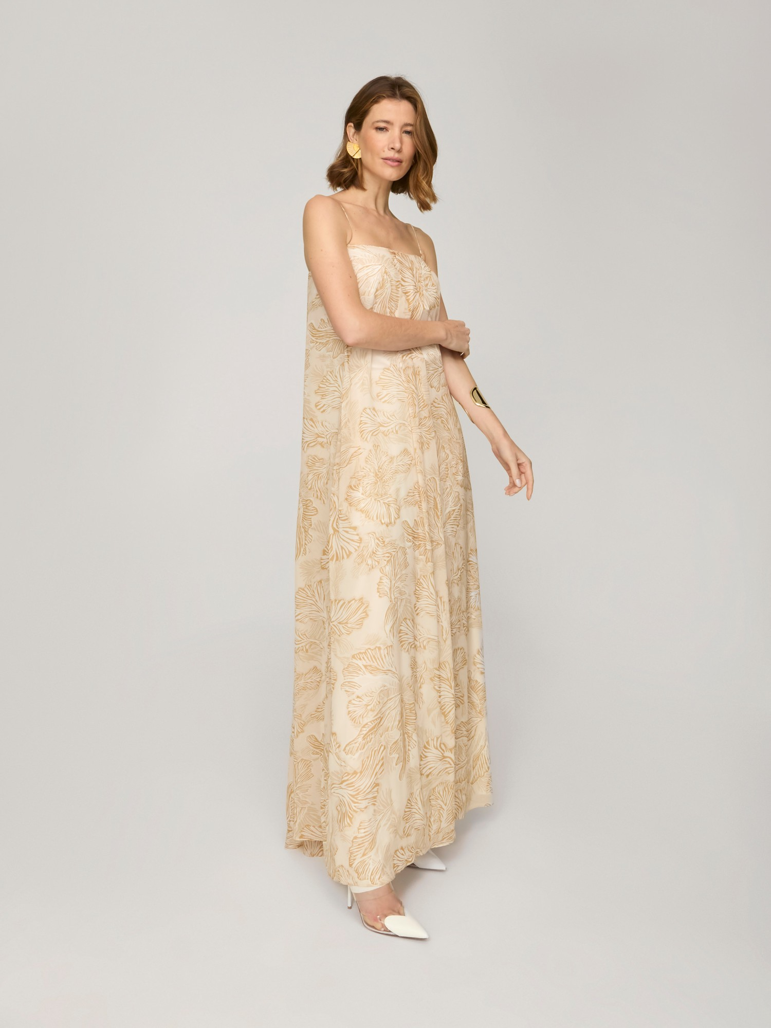 Vestido Longo Mushroom Flower Off Vestido Longo Mushroom Flower Off