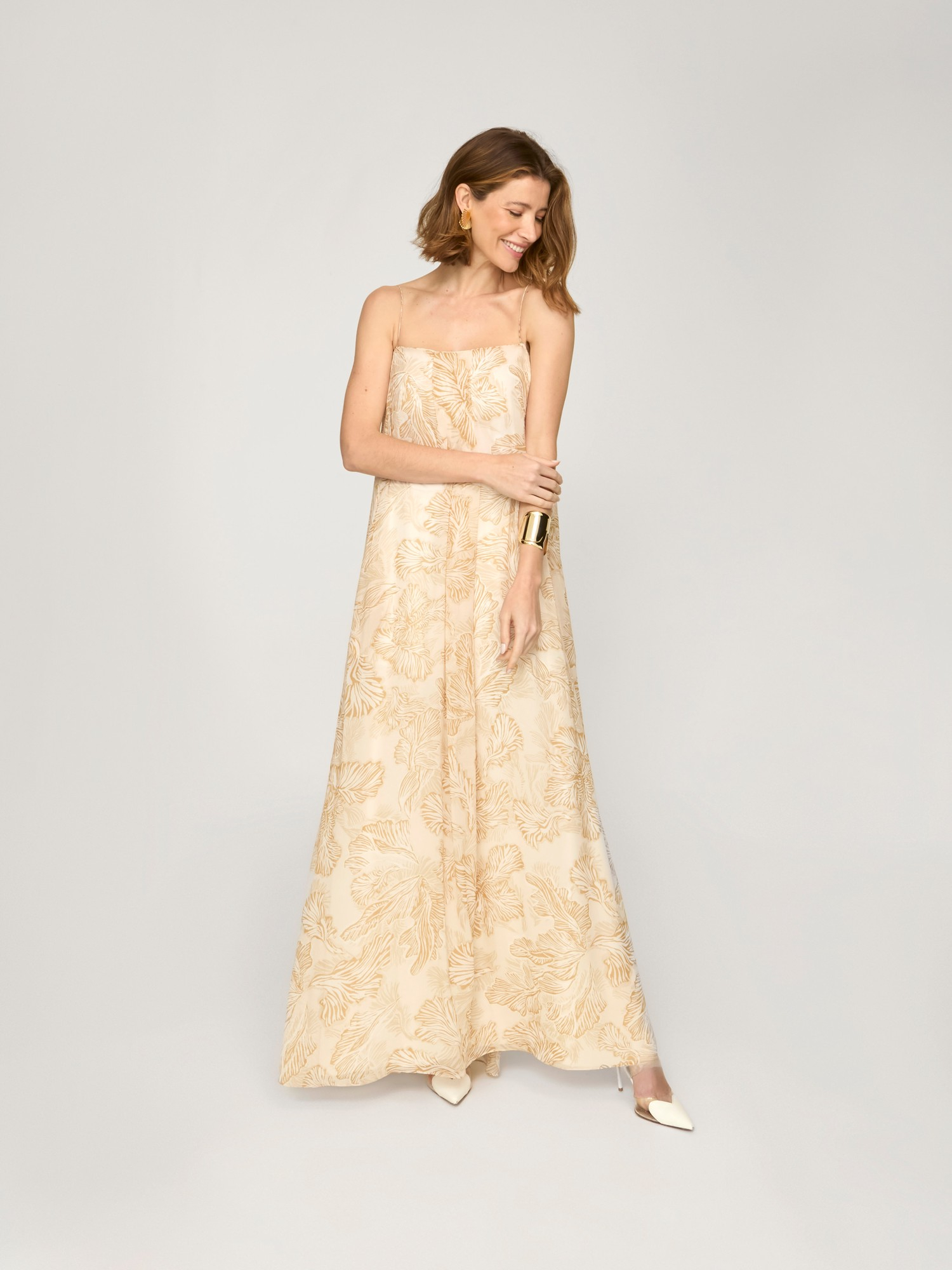 Vestido Longo Mushroom Flower Off