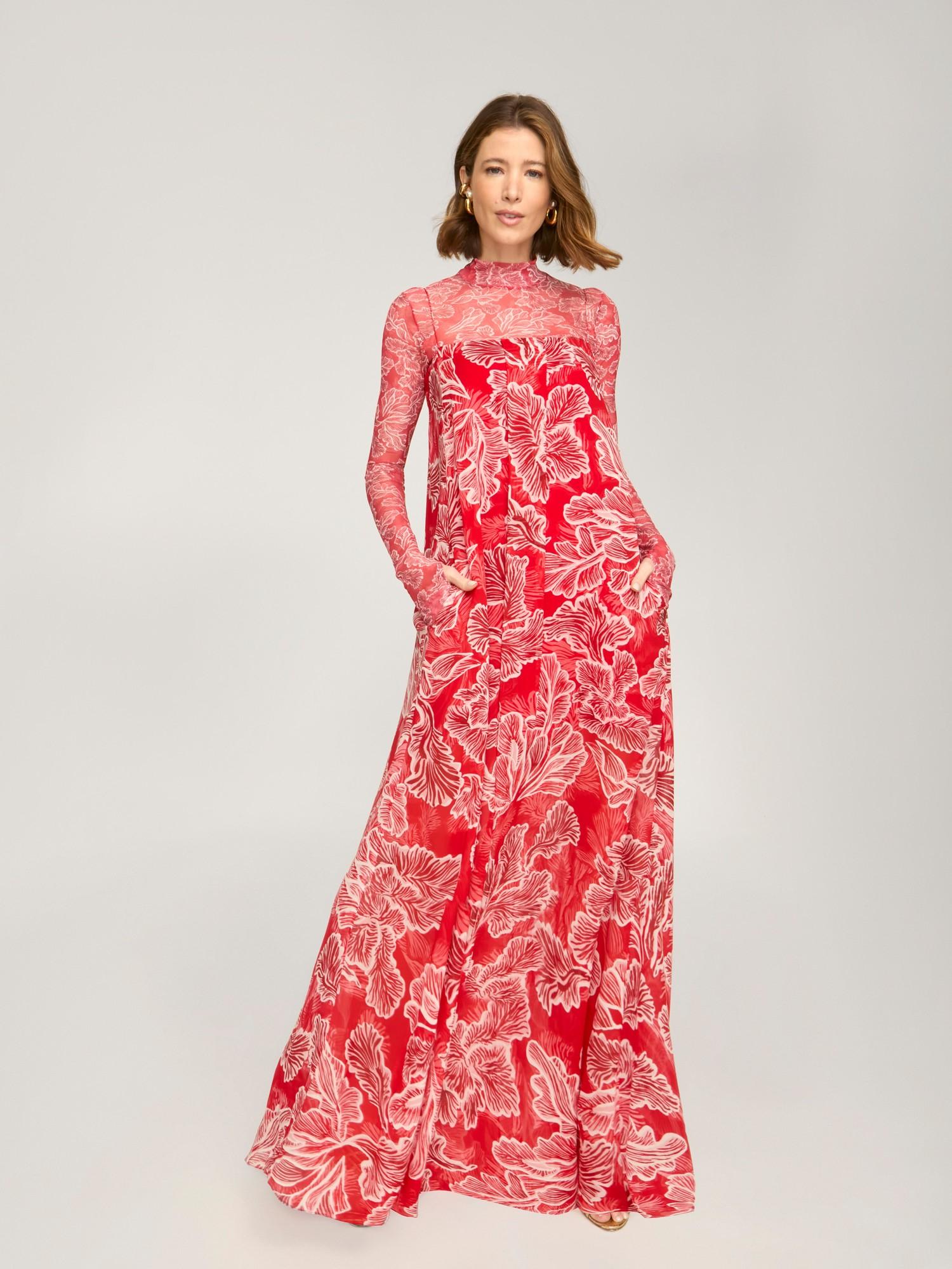 Vestido Longo Mushroom Flower Red Vestido Longo Mushroom Flower Red