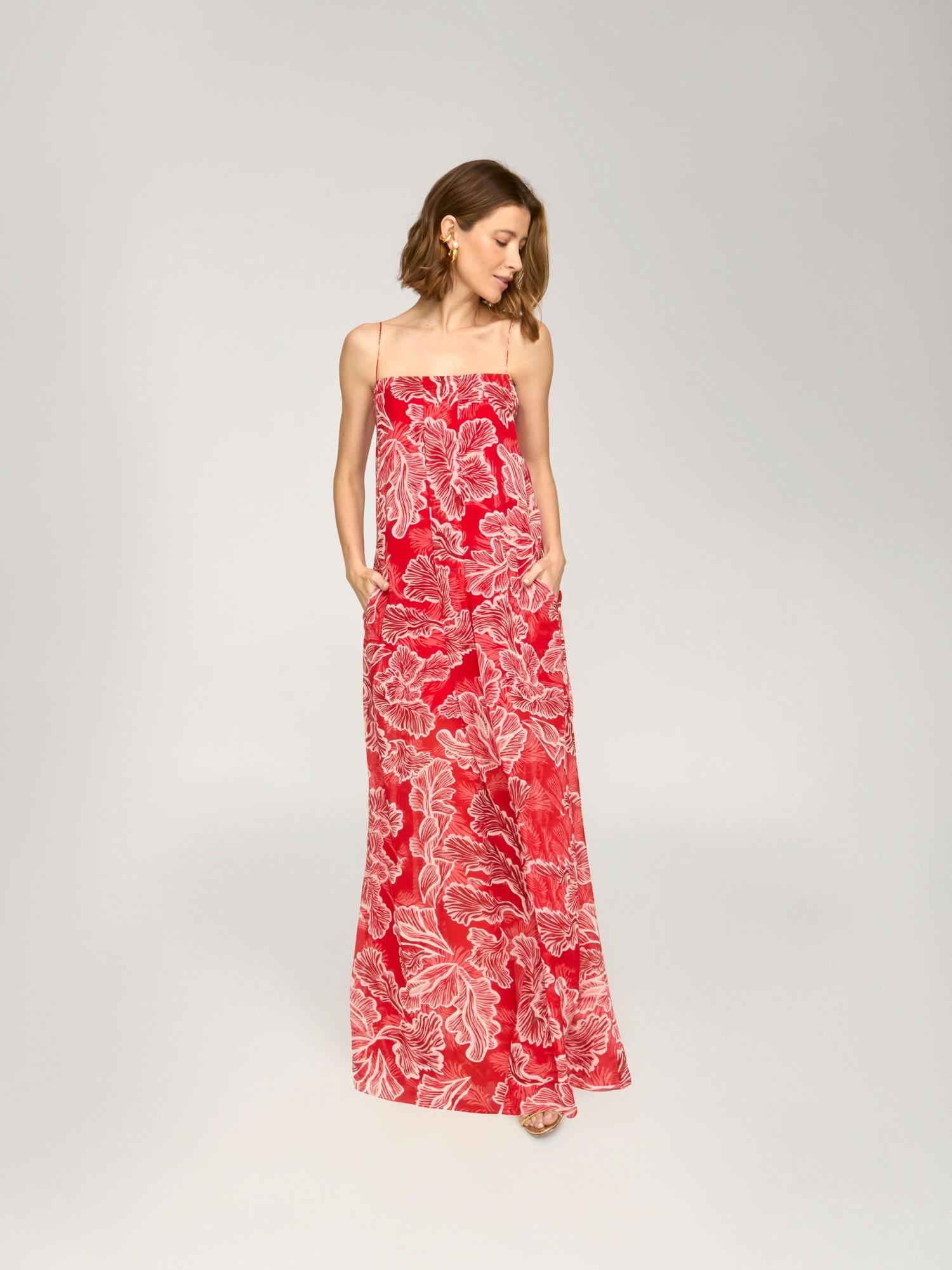 Vestido Longo Mushroom Flower Red Vestido Longo Mushroom Flower Red
