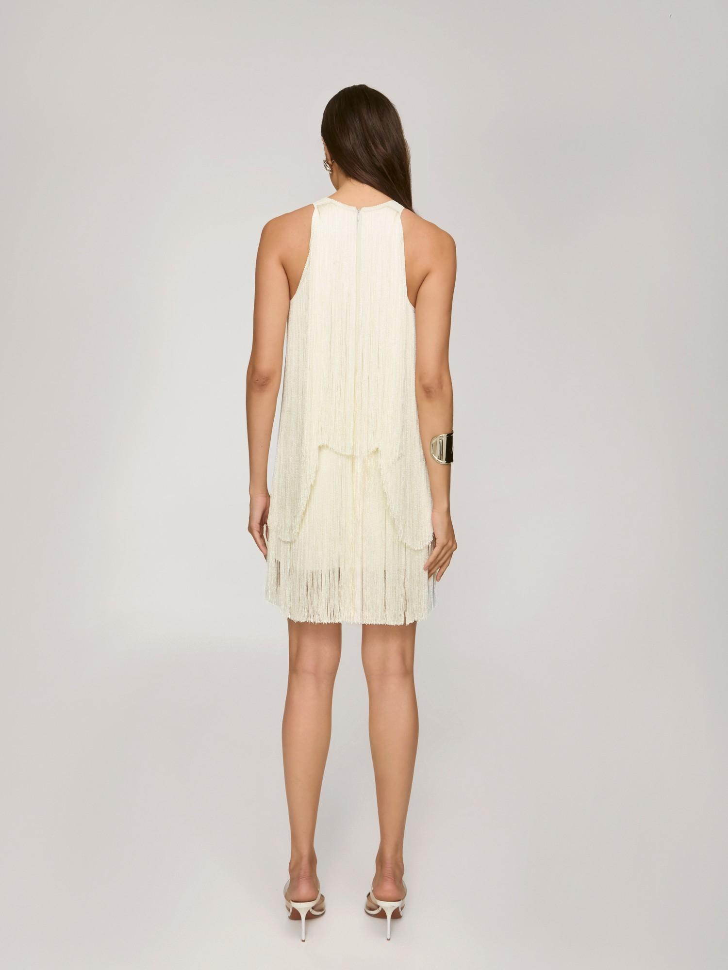 Vestido Sarah Franjas Off White Vestido Sarah Franjas Off White