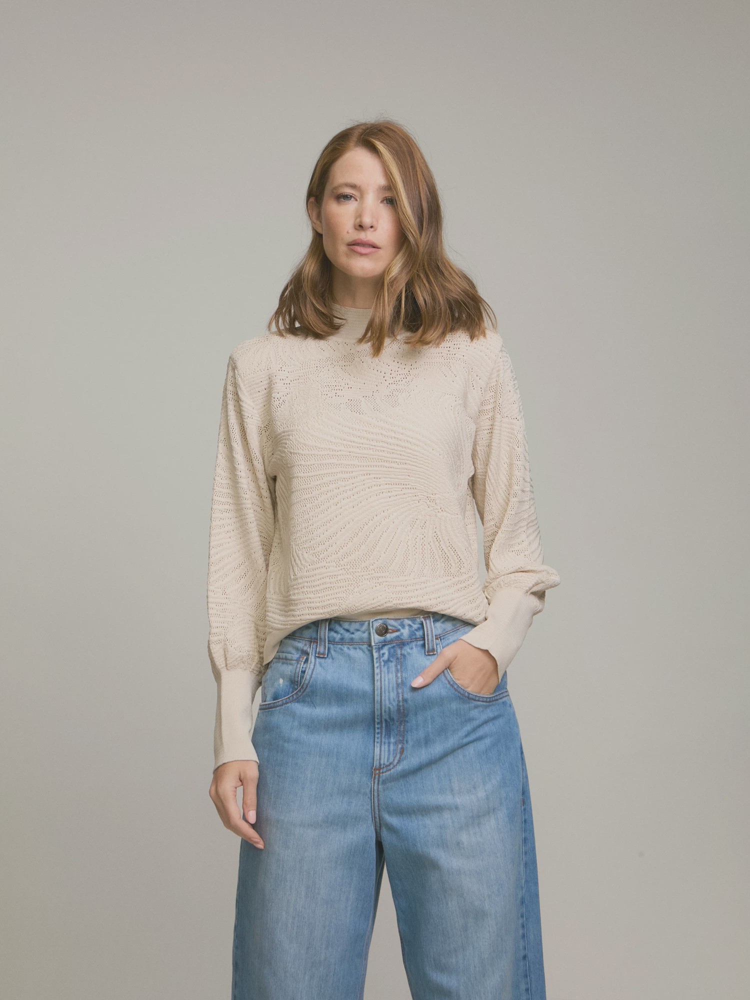 Blusa Bia Beige Blusa Bia Beige