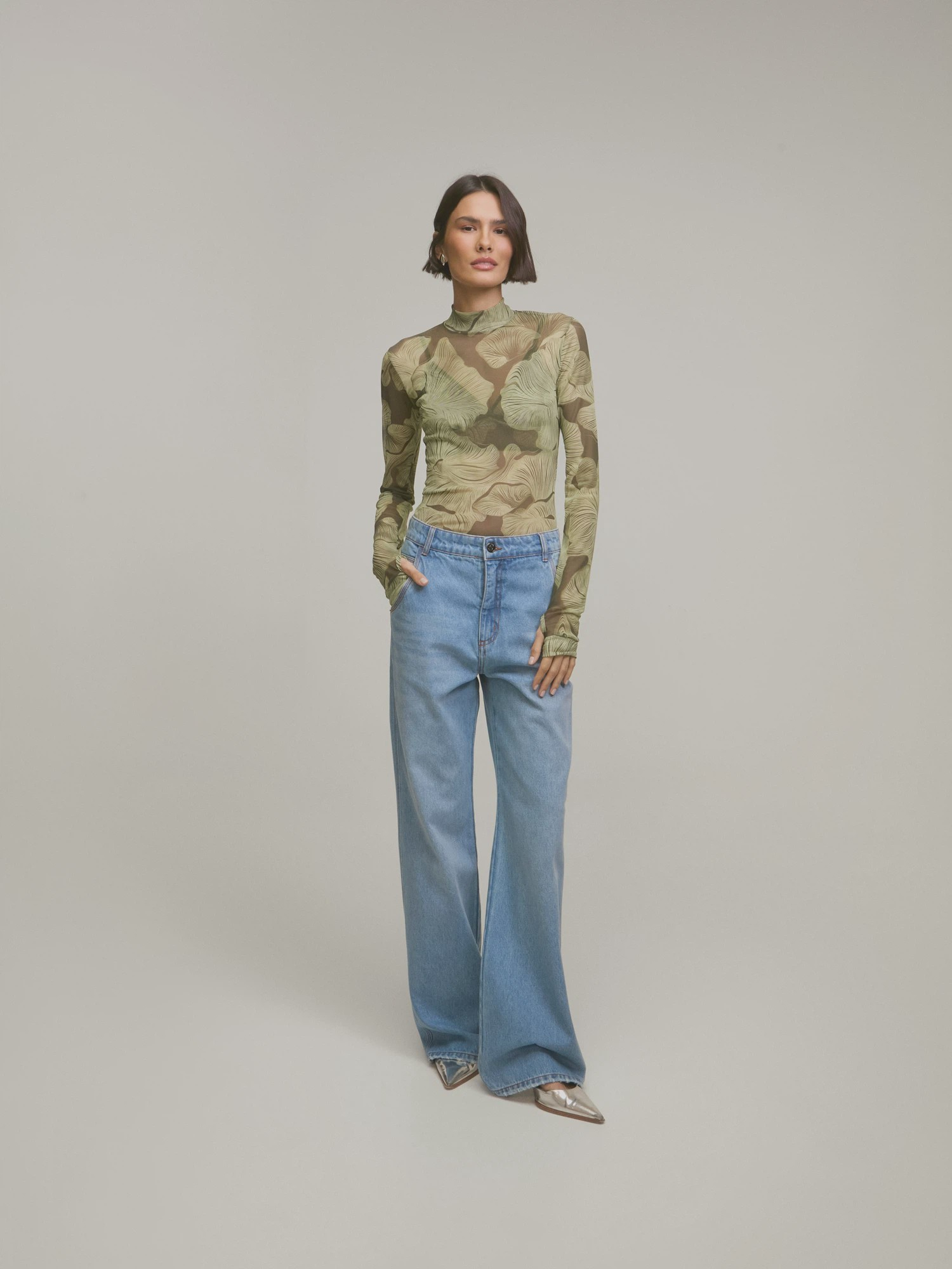 Blusa Tule Mushroom Organic Mint Blusa Tule Mushroom Organic Mint