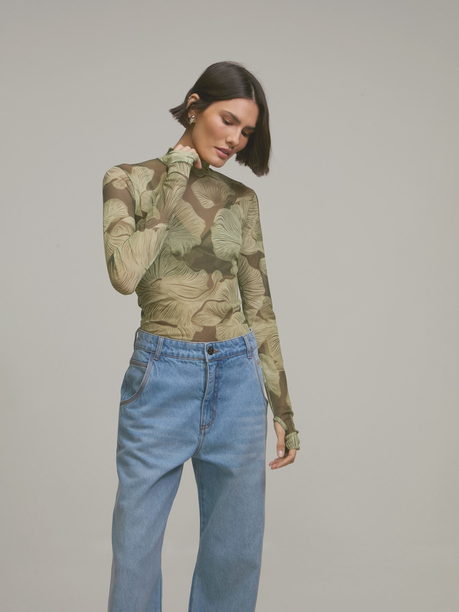 Blusa Tule Mushroom Organic Mint Blusa Tule Mushroom Organic Mint