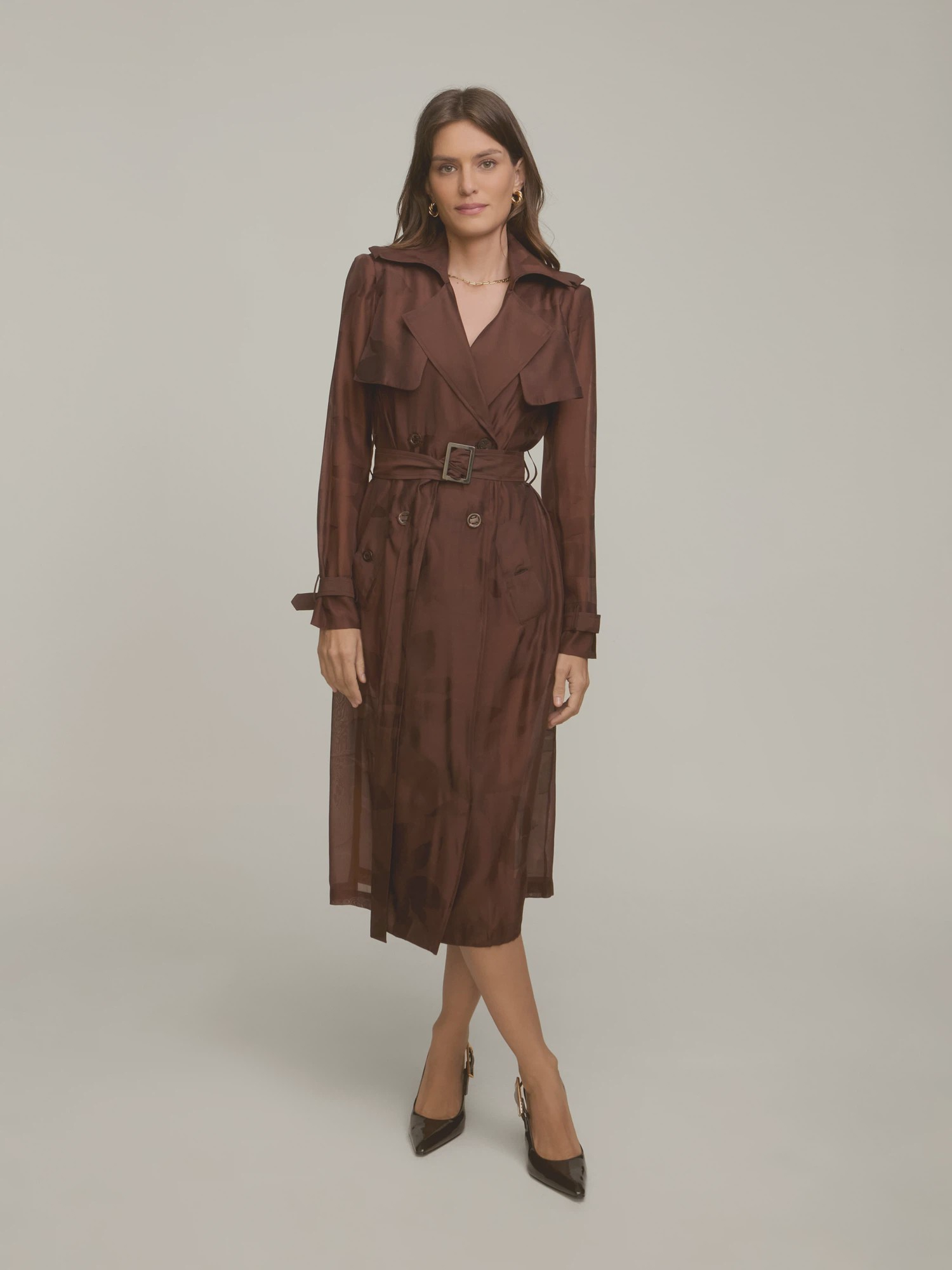 Trench Coat Eli Jacquard Brown